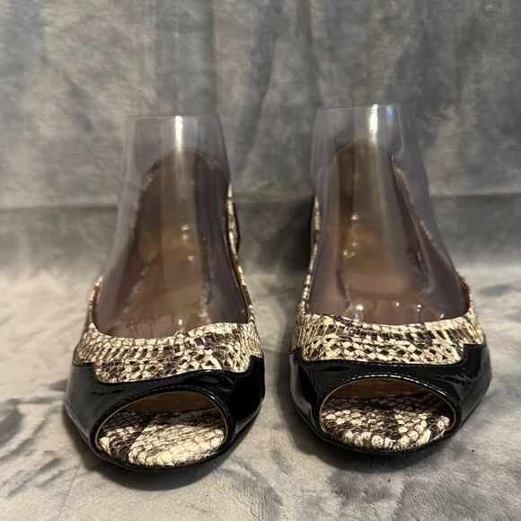 Avida Preto/Cobra Peep Toe Flats.  EU 37 - Picture 2 of 9